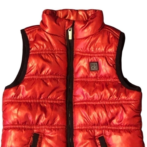 Calvin Klein Jeans Polyester Red/Black Puffer Vest Size 24M - Picture 1 of 7